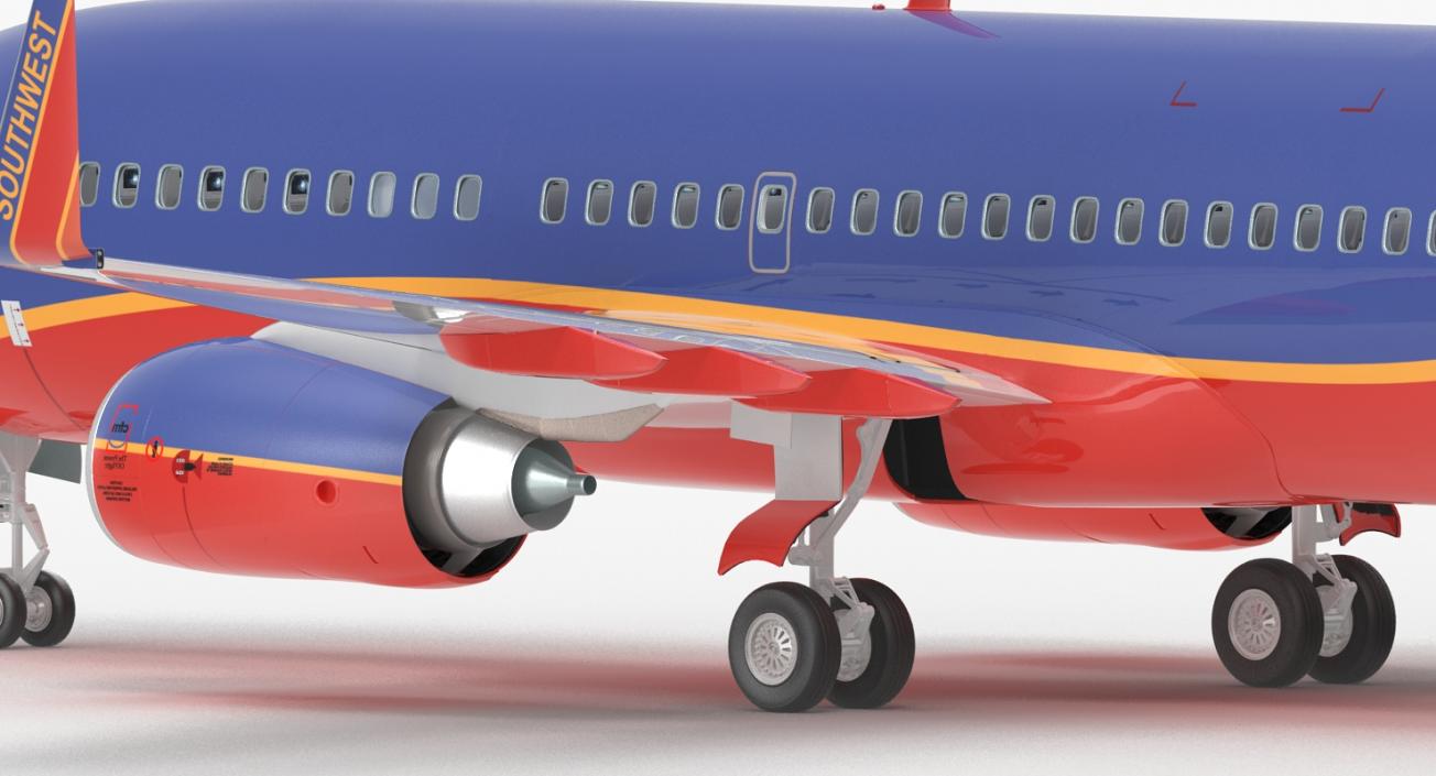 Boeing 737-700 with Interior Southwest Airlines Rigged 3D model