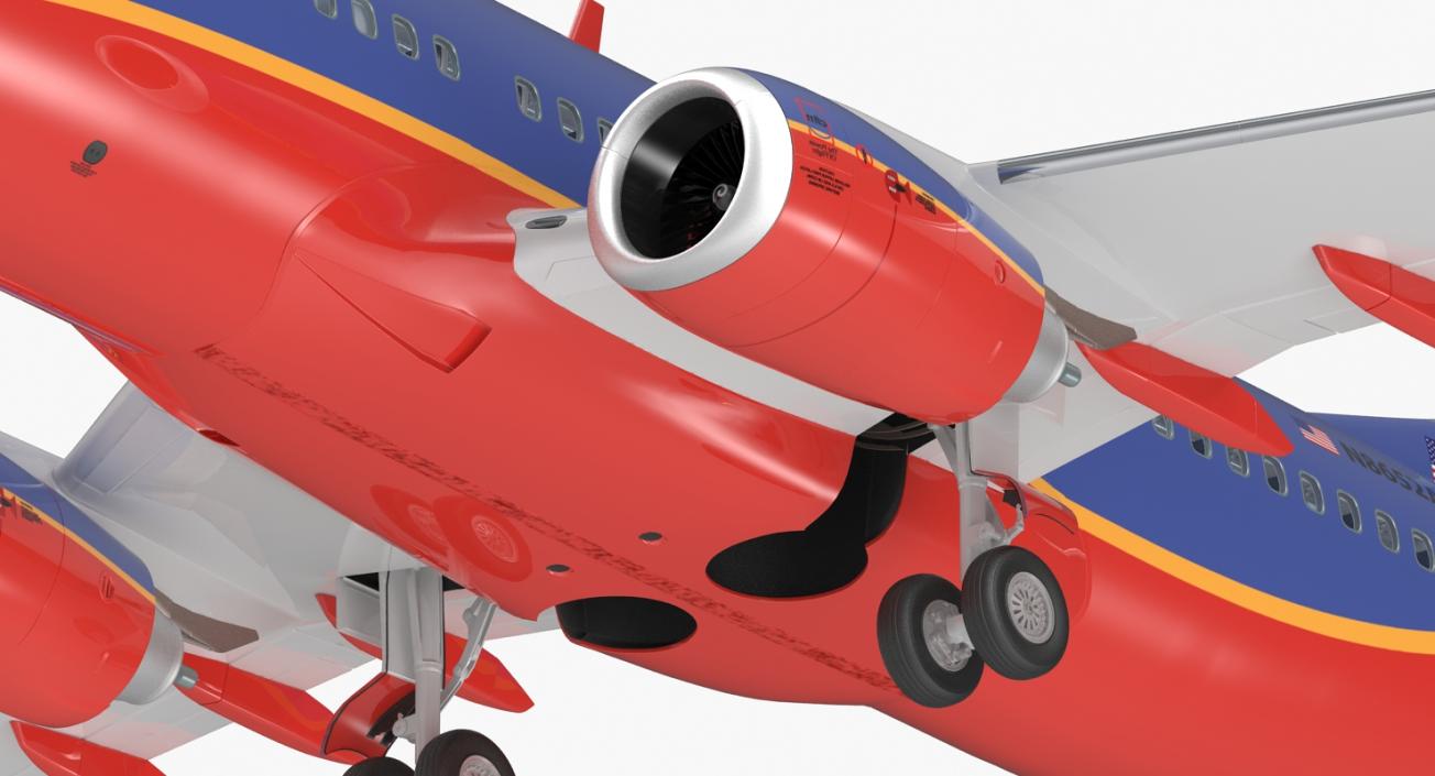 Boeing 737-700 with Interior Southwest Airlines Rigged 3D model