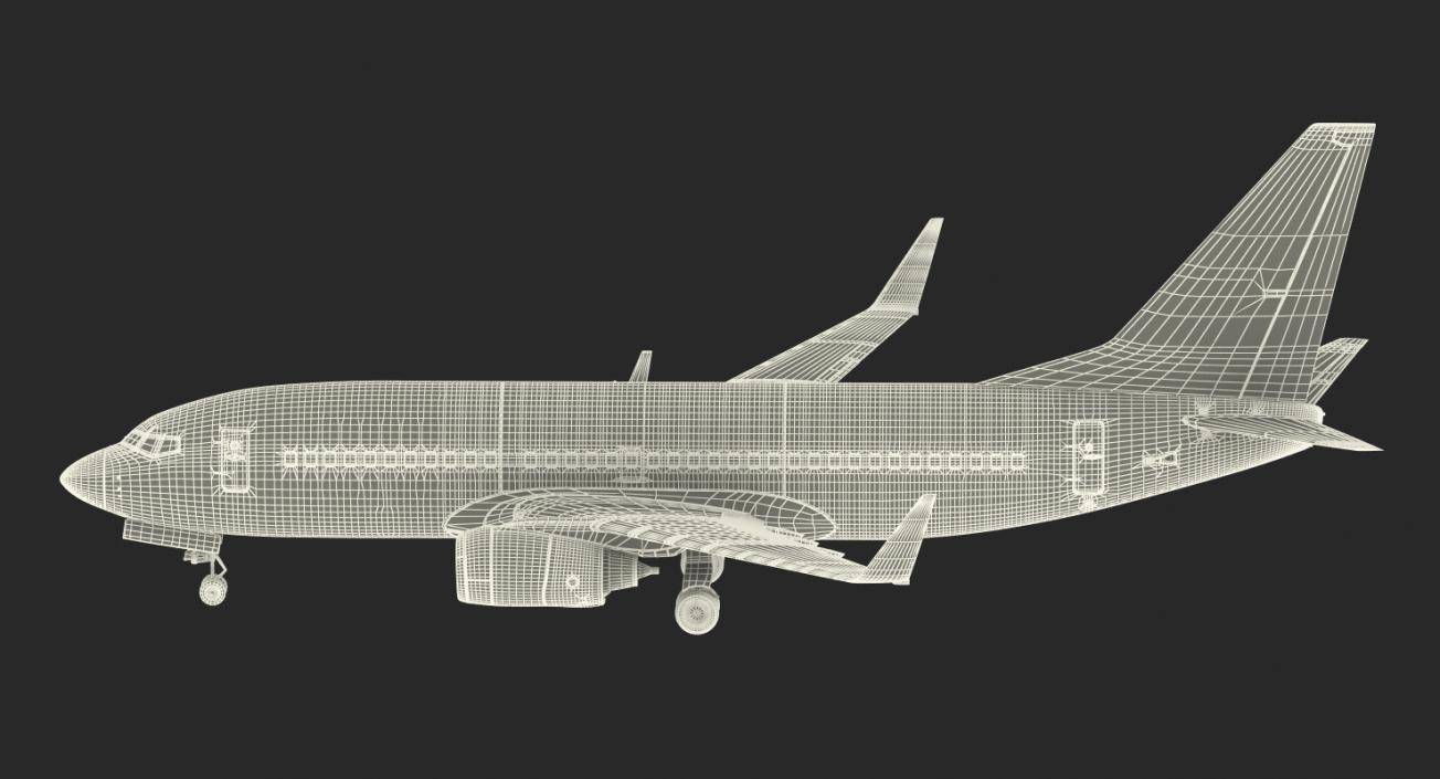 Boeing 737-700 with Interior Southwest Airlines Rigged 3D model