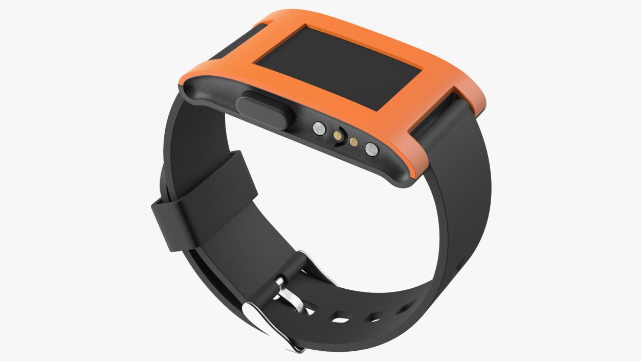 Disconnected Pebble Smart Watch with Strap 3D