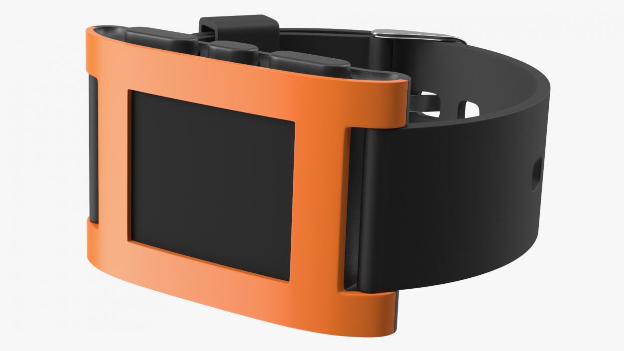 Disconnected Pebble Smart Watch with Strap 3D