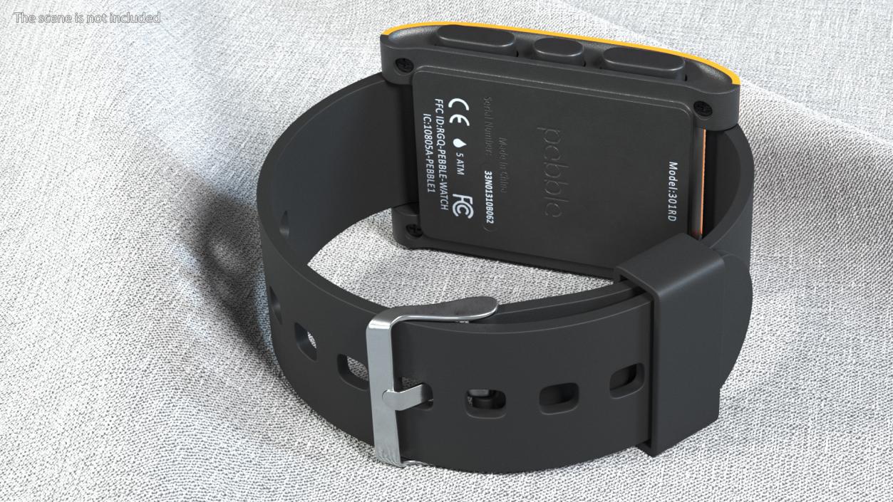 Disconnected Pebble Smart Watch with Strap 3D