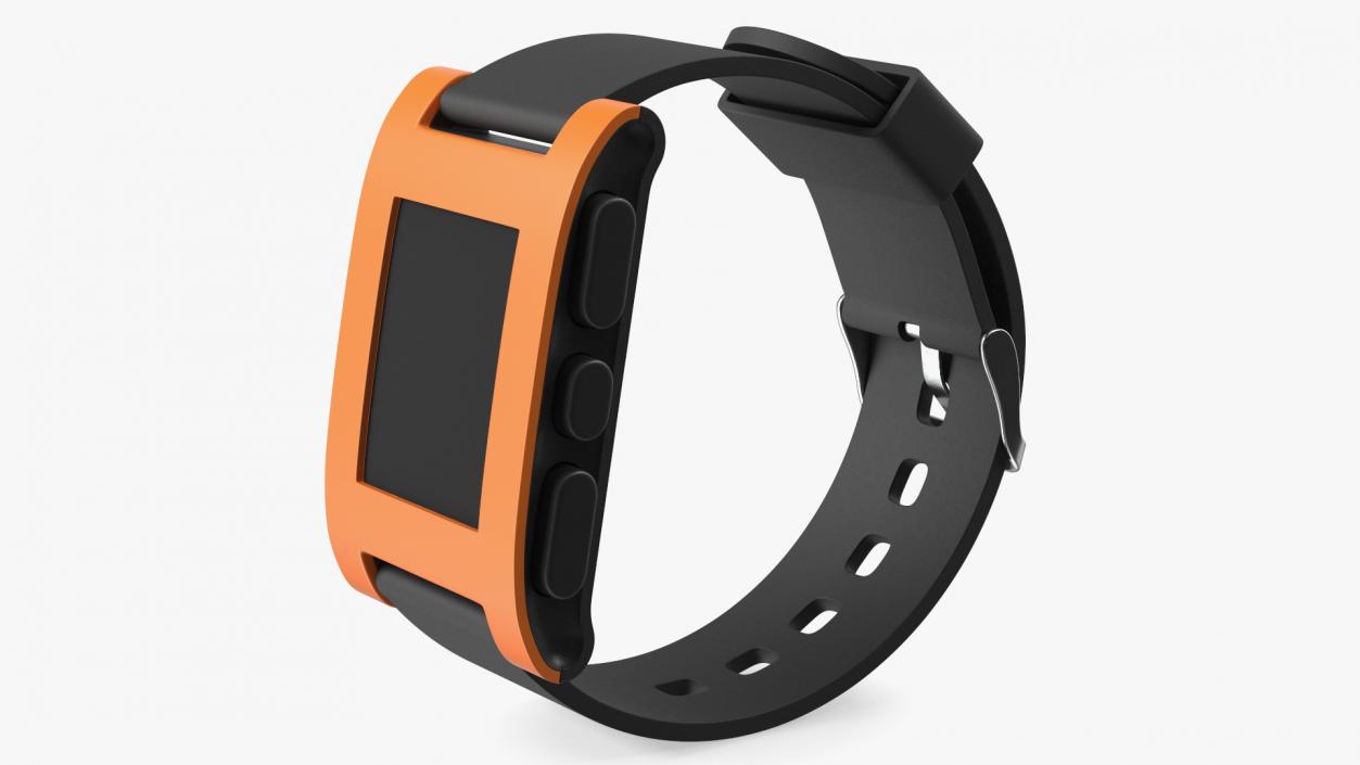 Disconnected Pebble Smart Watch with Strap 3D