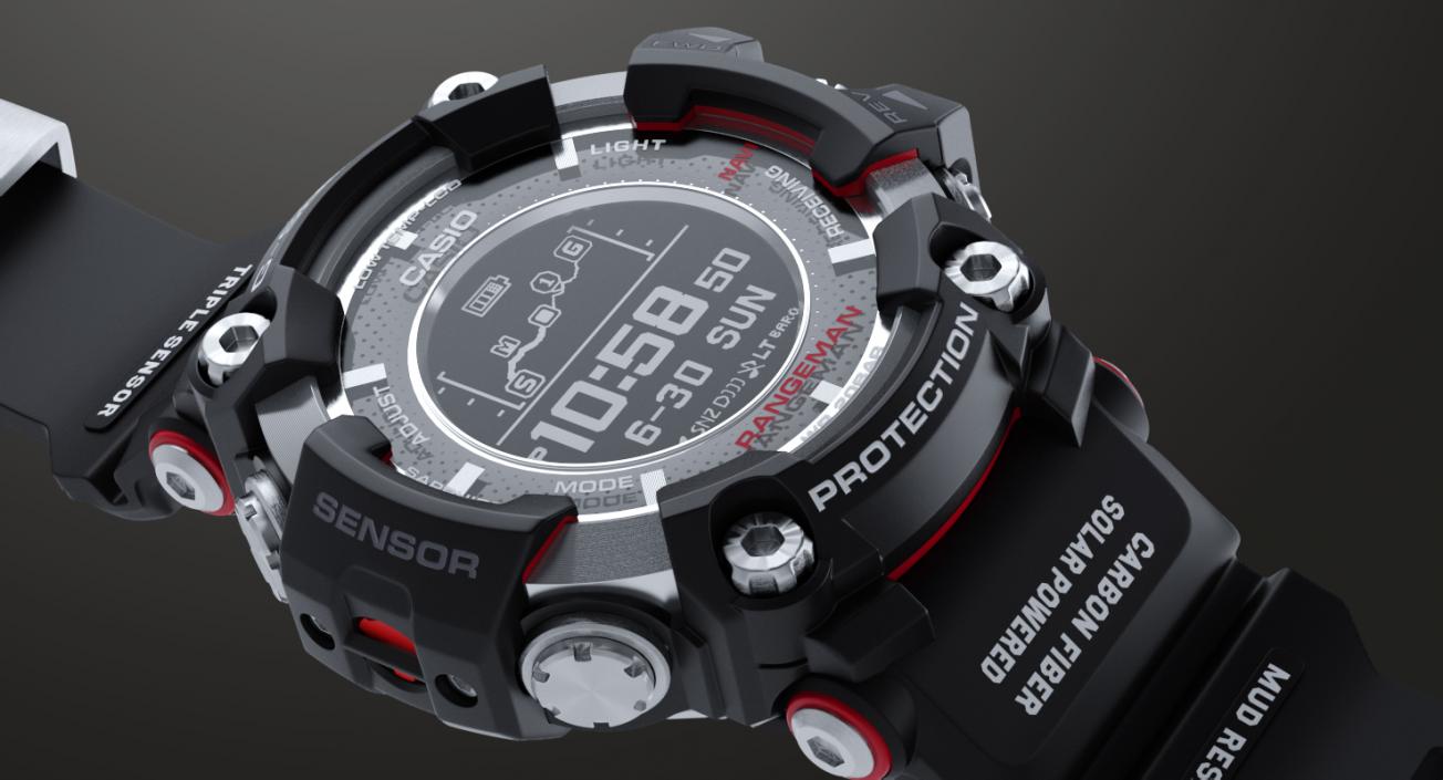 3D Casio G-Shock Rangeman GPR B1000 Black model