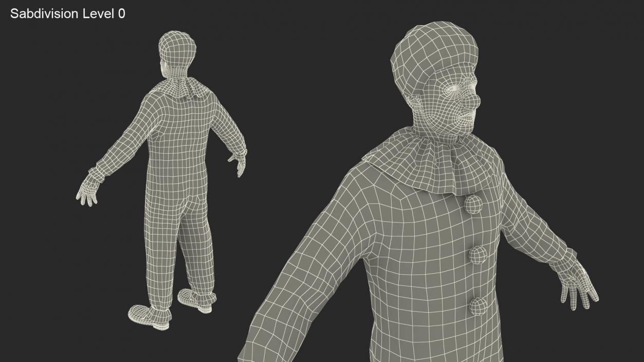 Mens Clown Suit Rigged 3D