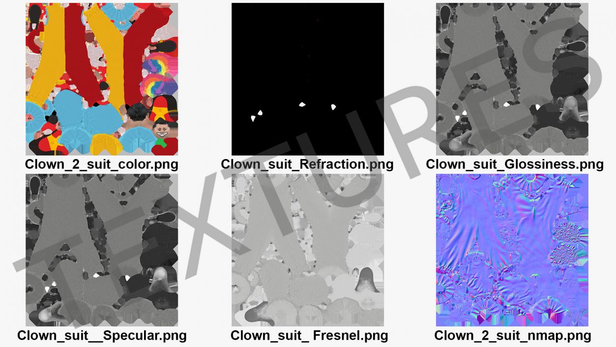 Mens Clown Suit Rigged 3D