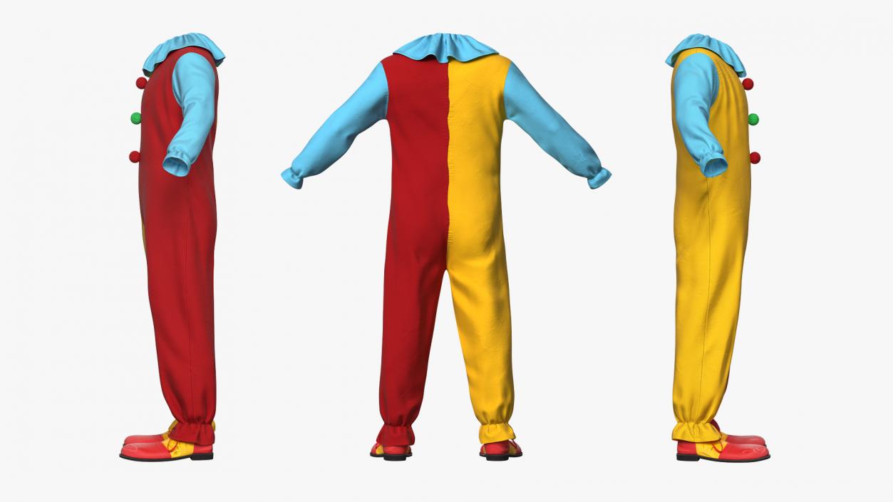 Mens Clown Suit Rigged 3D