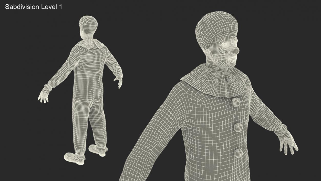 Mens Clown Suit Rigged 3D