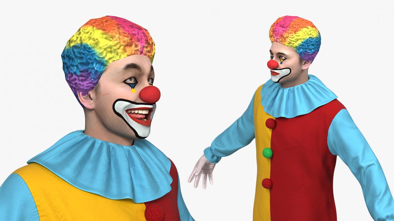 Mens Clown Suit Rigged 3D