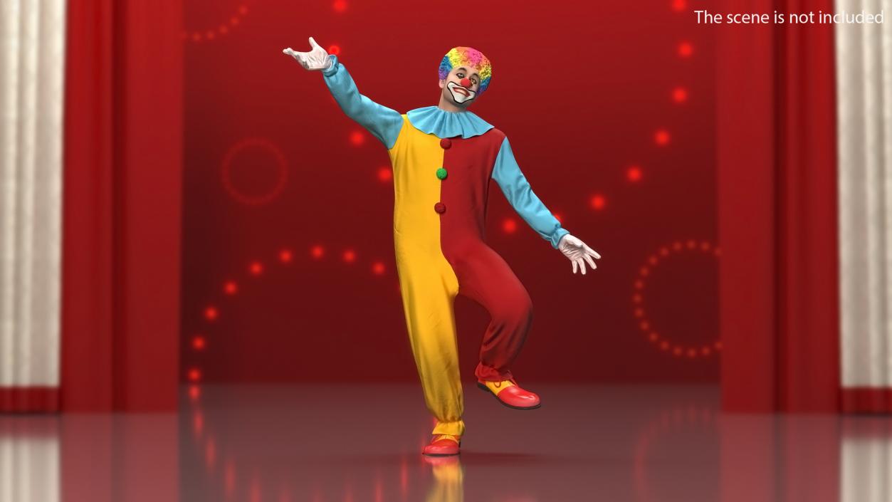 Mens Clown Suit Rigged 3D