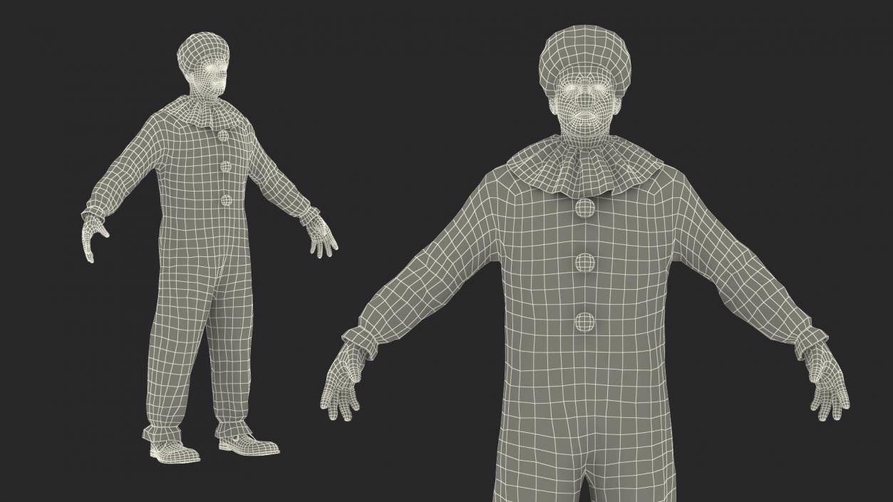 Mens Clown Suit Rigged 3D