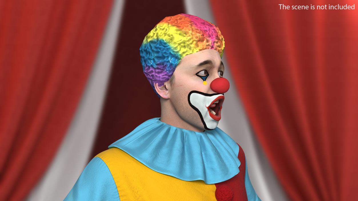 Mens Clown Suit Rigged 3D