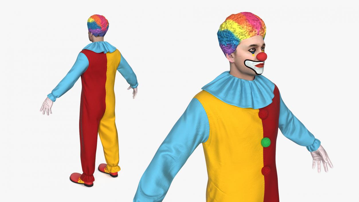 Mens Clown Suit Rigged 3D