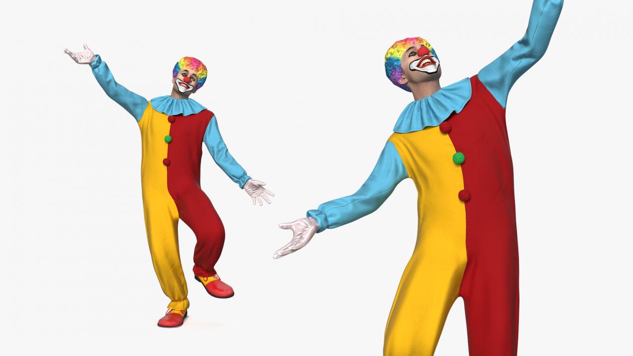 Mens Clown Suit Rigged 3D