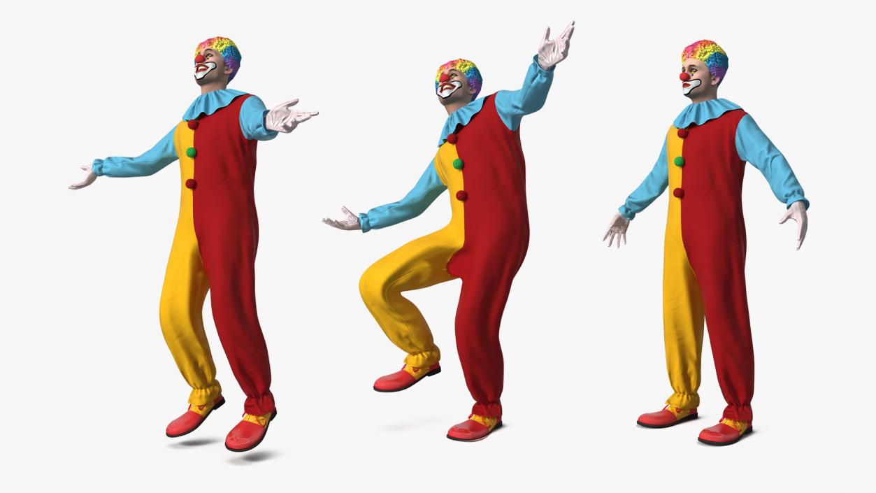 Mens Clown Suit Rigged 3D