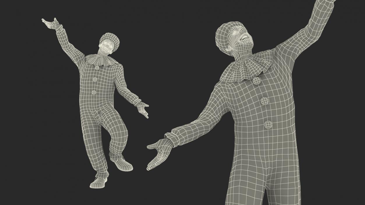 Mens Clown Suit Rigged 3D