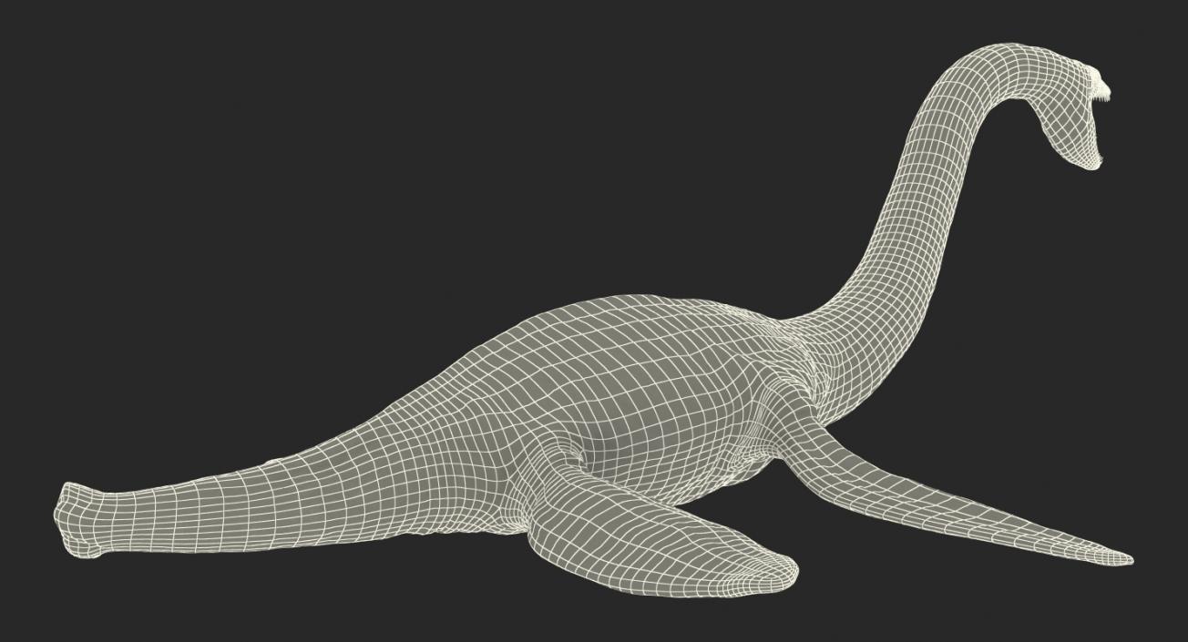 Plesiosauria Dinosaur Attacks Pose 3D model