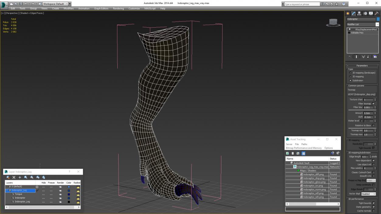 Indoraptor Leg 3D model