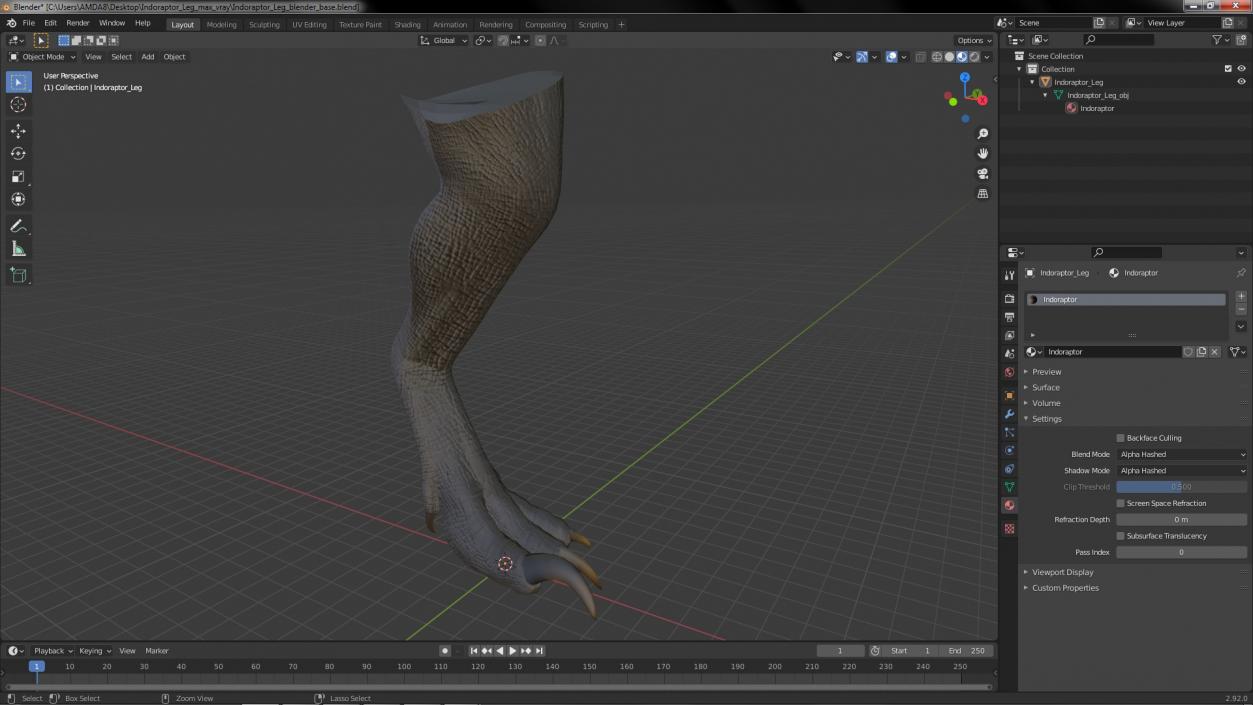 Indoraptor Leg 3D model