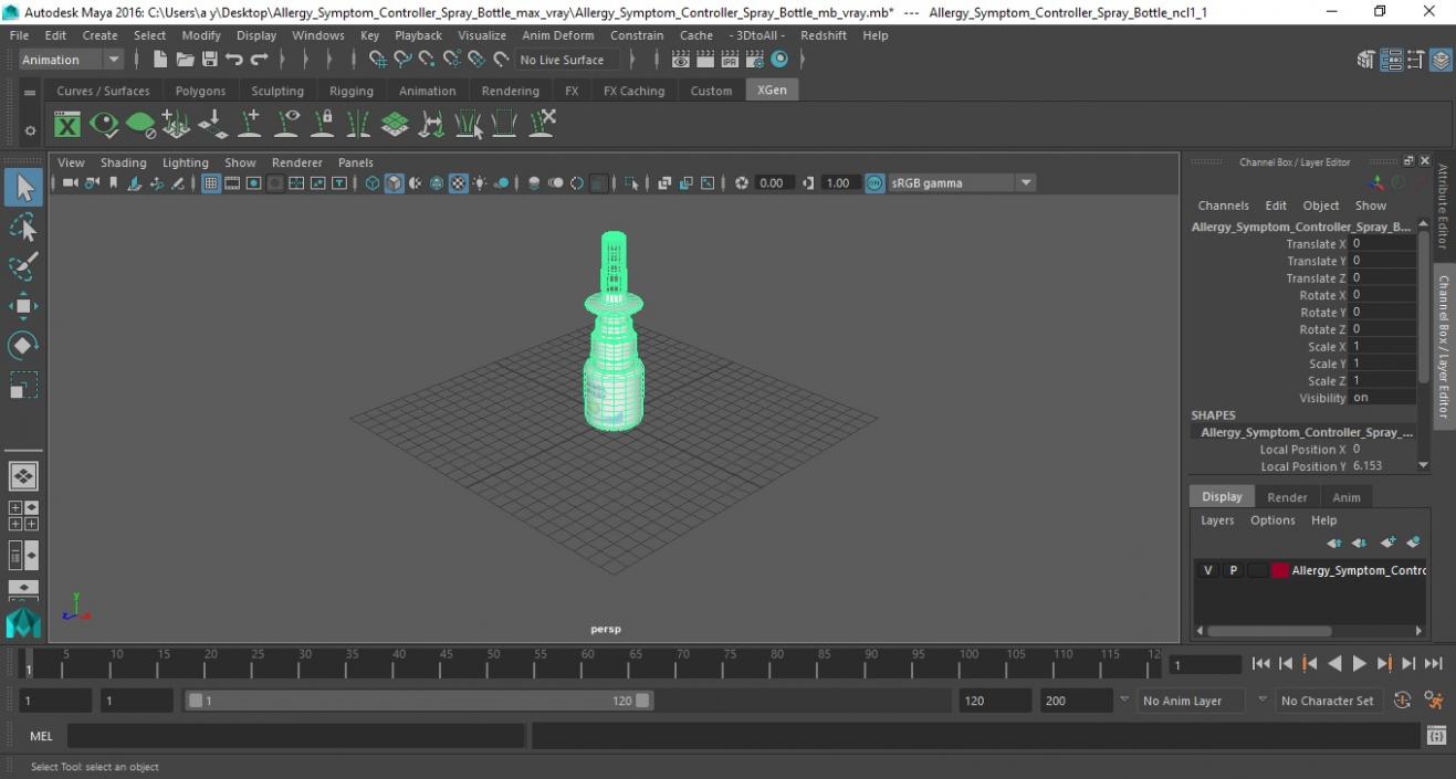 Allergy Symptom Controller Spray Bottle 3D model