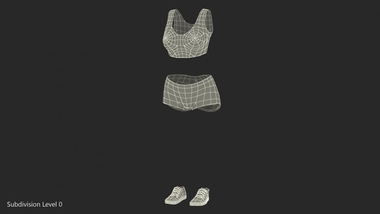 Girl Sport Suit Set 3D model