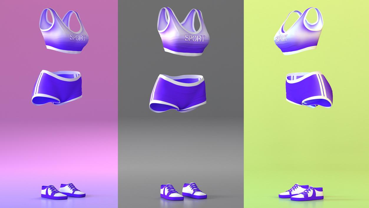 Girl Sport Suit Set 3D model