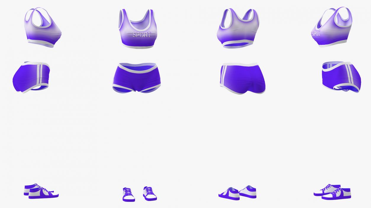 Girl Sport Suit Set 3D model