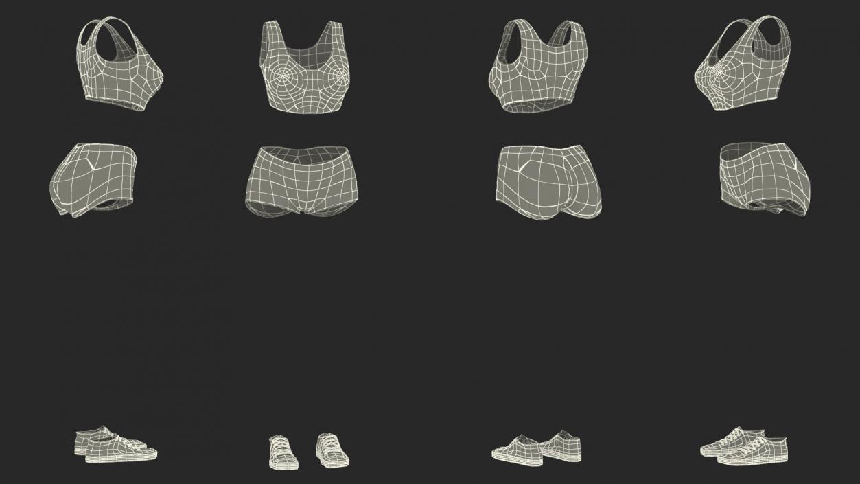 Girl Sport Suit Set 3D model