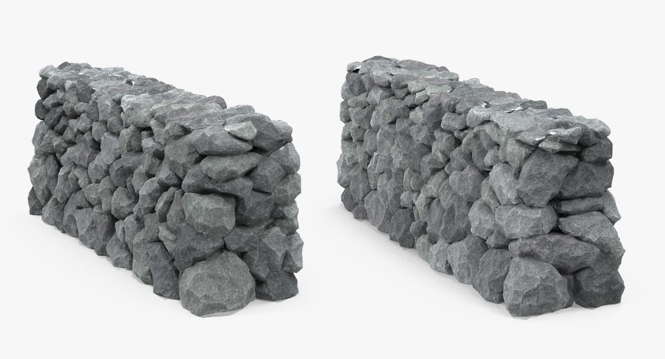 3D model Grey Stone Wall