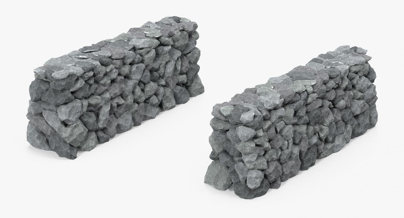 3D model Grey Stone Wall