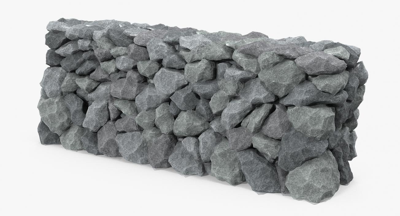 3D model Grey Stone Wall