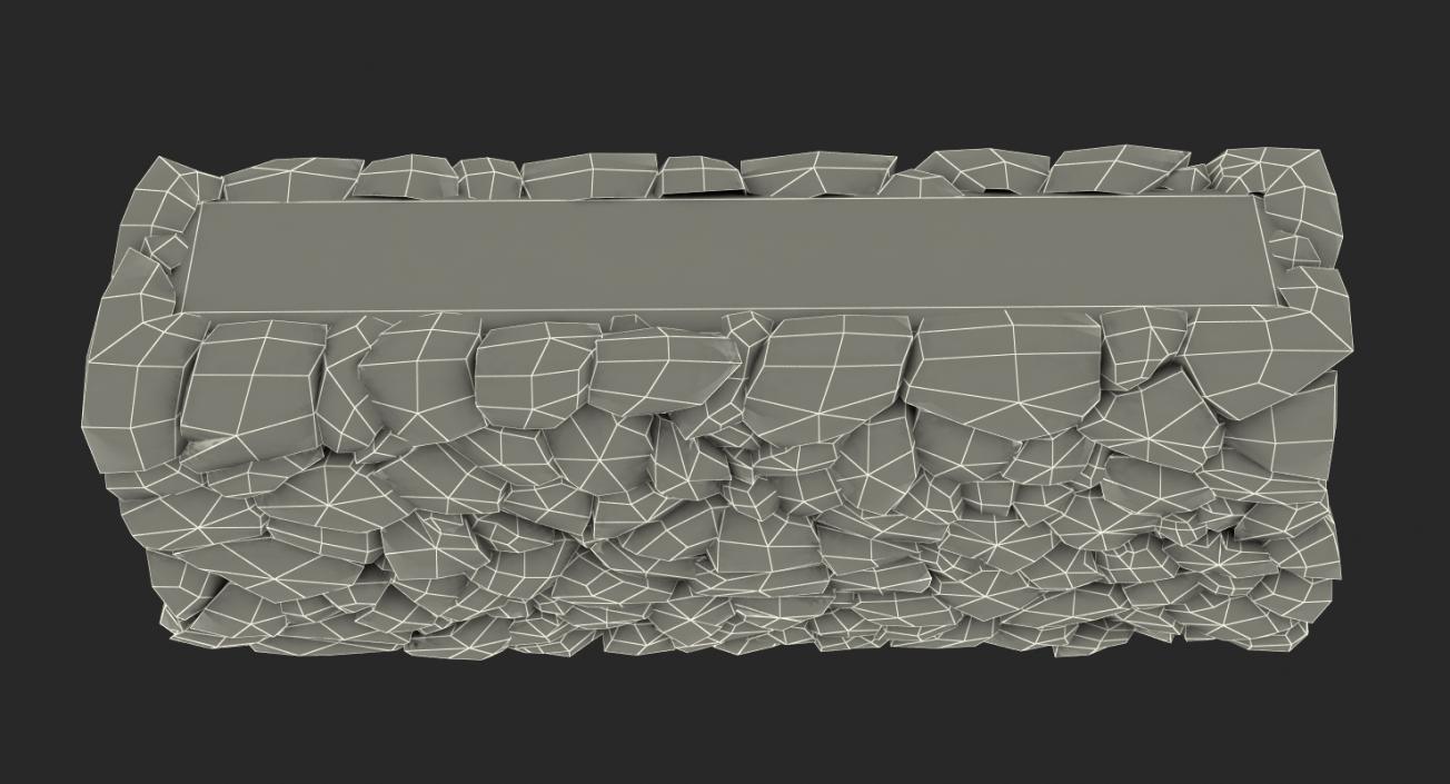 3D model Grey Stone Wall