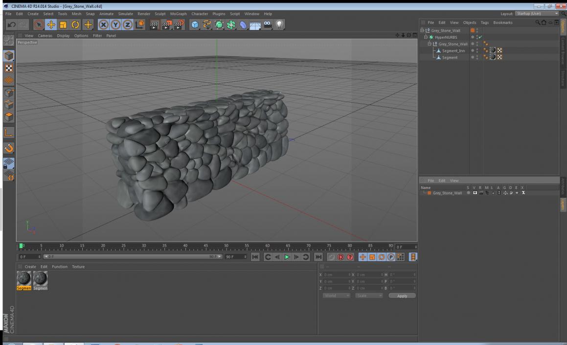 3D model Grey Stone Wall