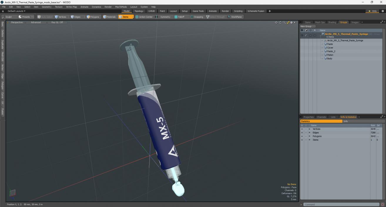 3D model Arctic MX-5 Thermal Paste Syringe 2