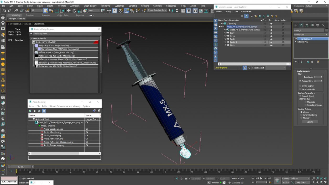 3D model Arctic MX-5 Thermal Paste Syringe 2