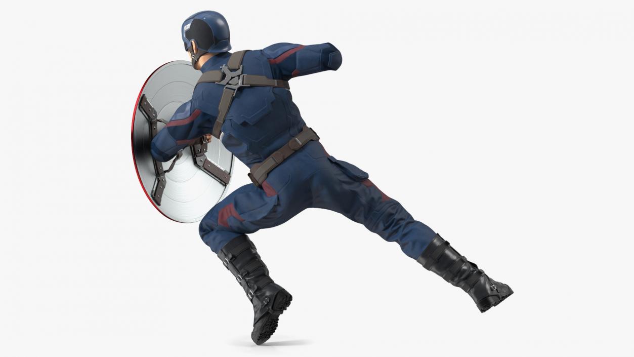 Captain America Attack Pose 3D