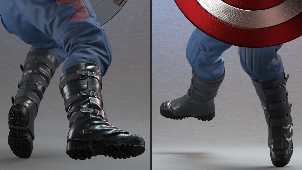 Captain America Attack Pose 3D