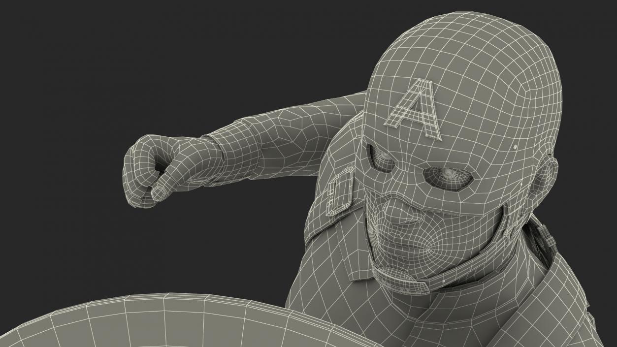 Captain America Attack Pose 3D