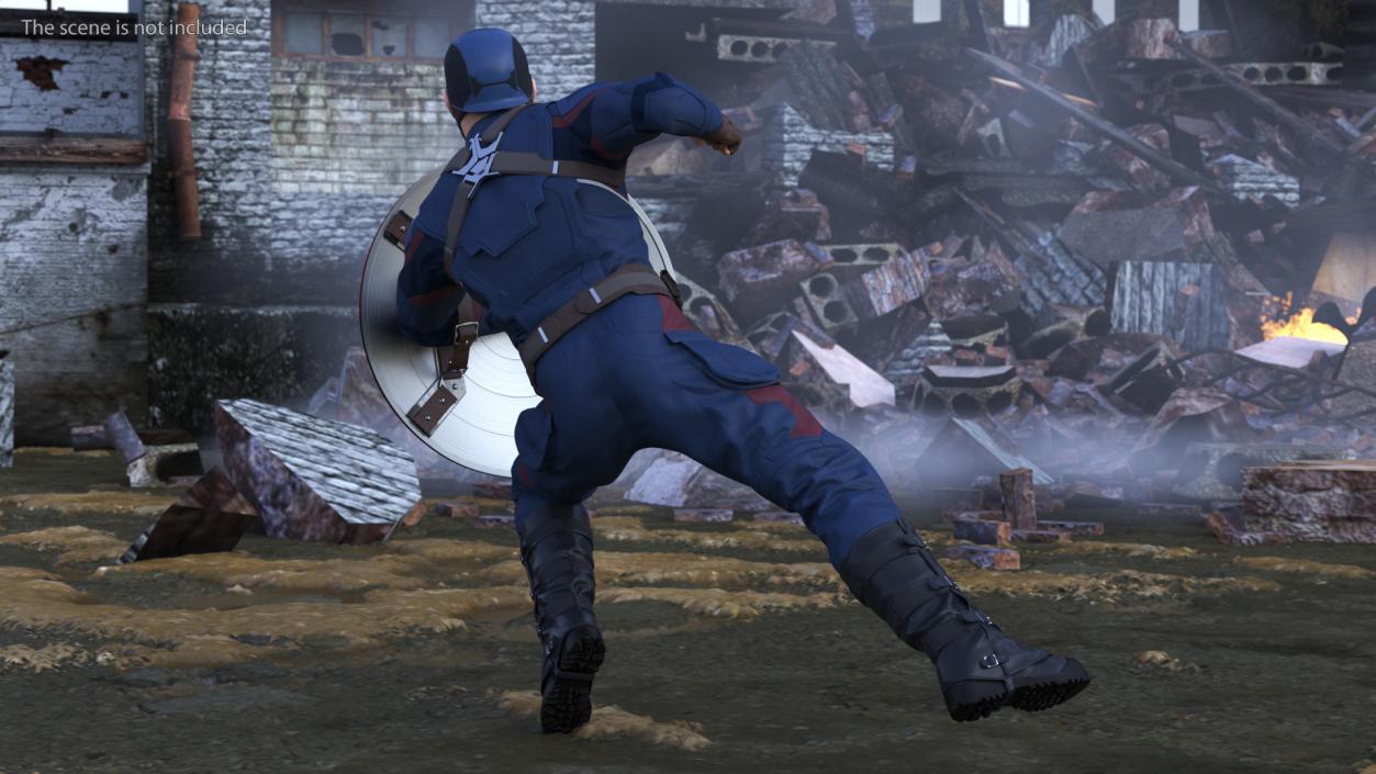 Captain America Attack Pose 3D