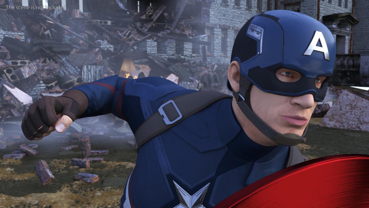 Captain America Attack Pose 3D