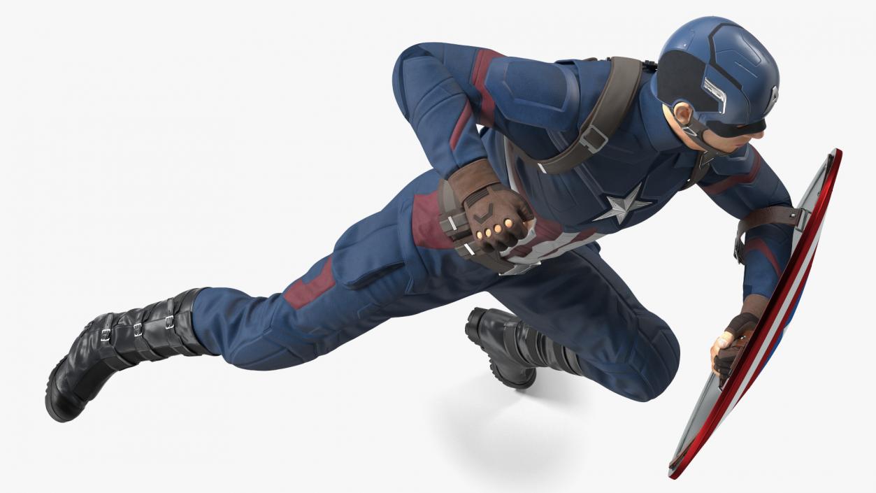 Captain America Attack Pose 3D