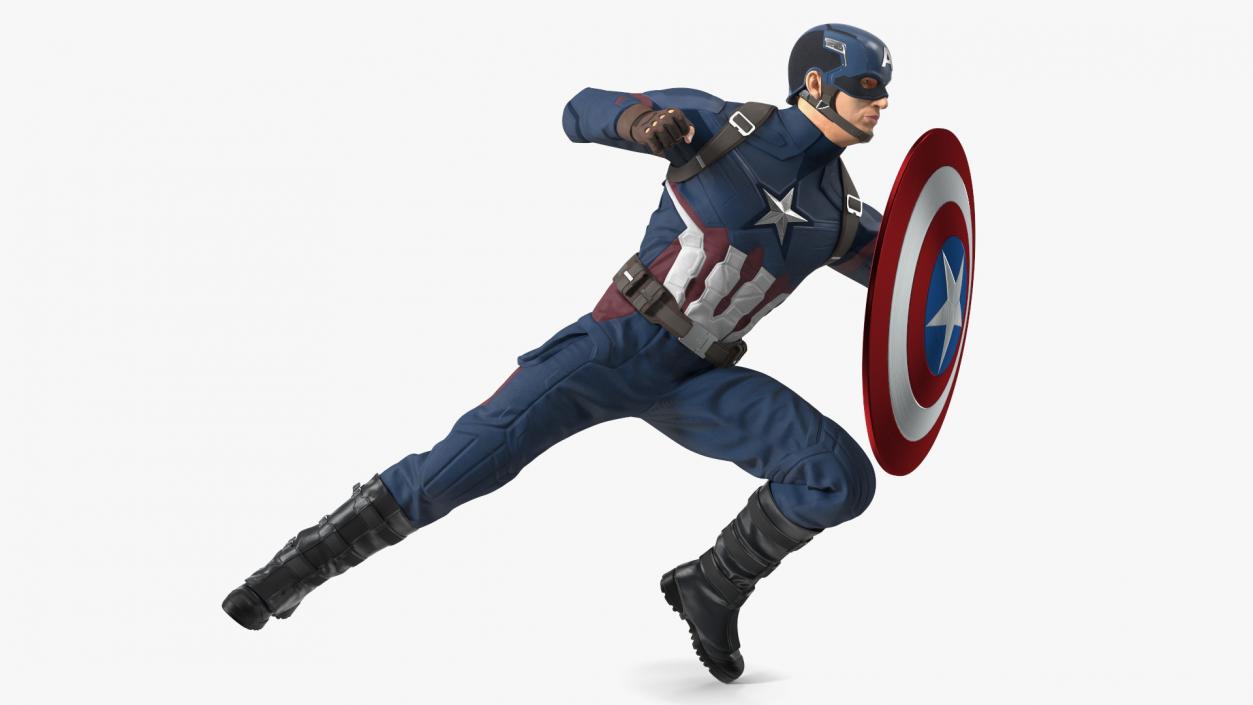 Captain America Attack Pose 3D