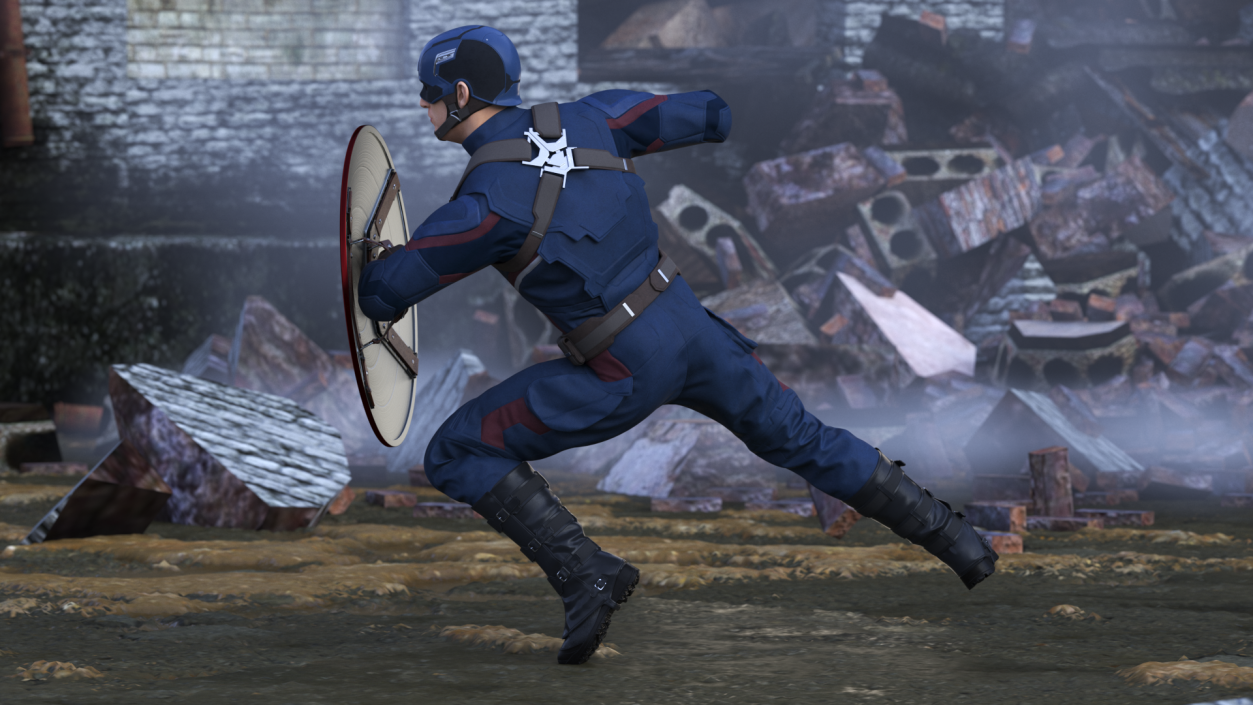 Captain America Attack Pose 3D