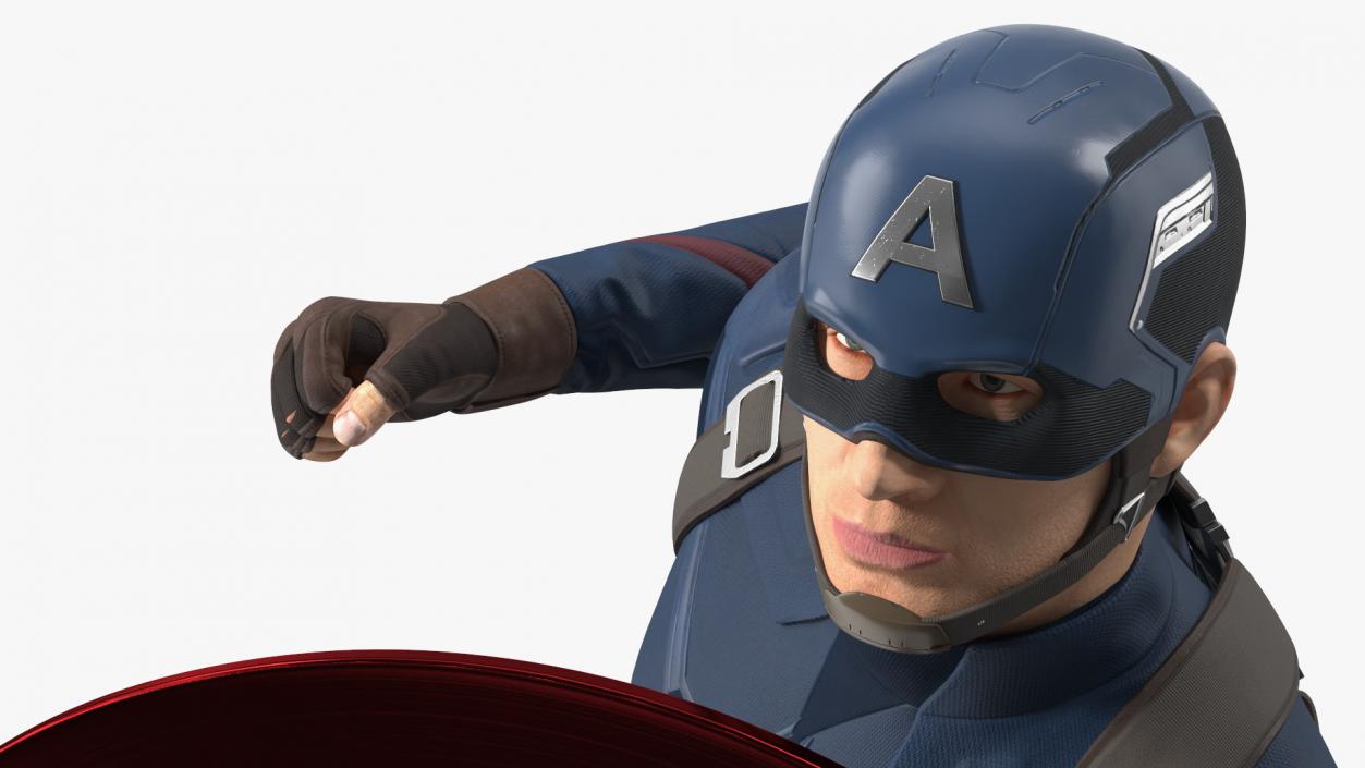 Captain America Attack Pose 3D