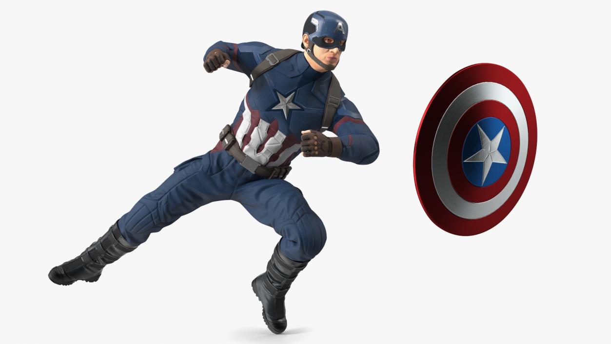 Captain America Attack Pose 3D