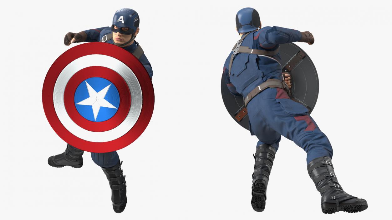 Captain America Attack Pose 3D