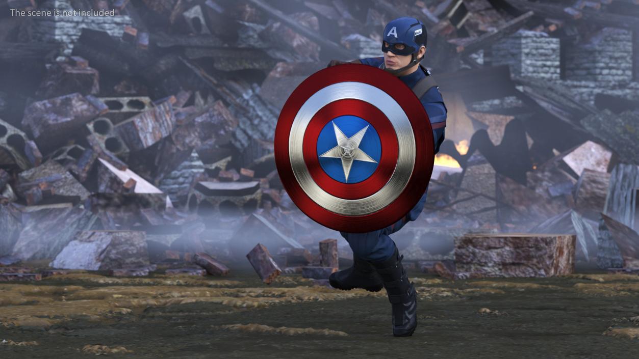 Captain America Attack Pose 3D