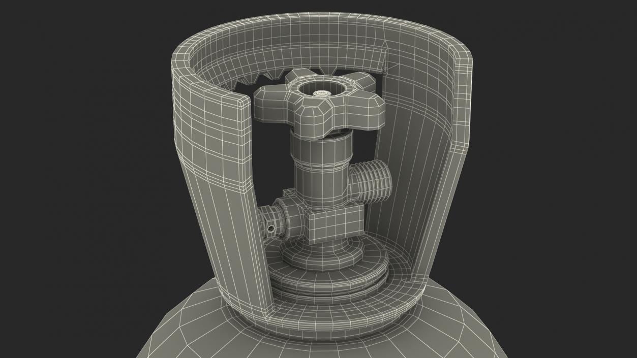 3D model CO2 Cylinder with Needle Valve