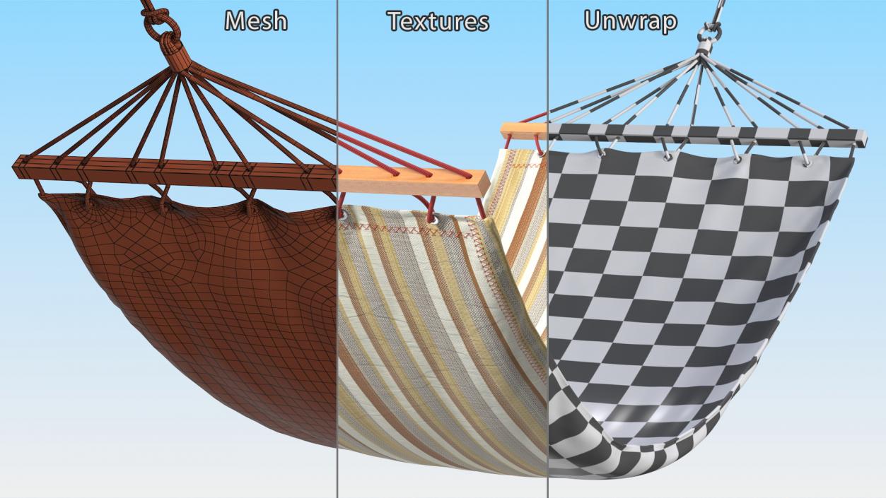 Quilted Fabric Hammock 3D