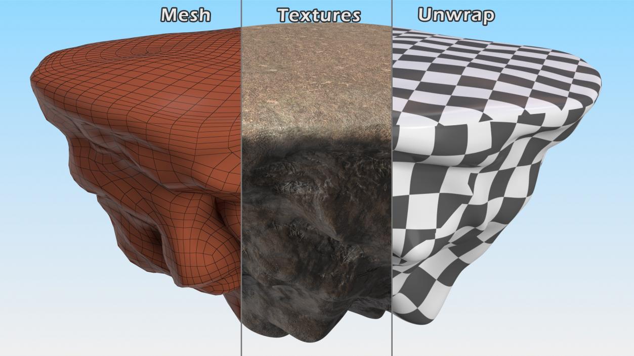 Round Soil Ground Island 3D model